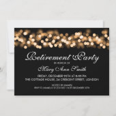 Elegant Retirement Party Gold Hollywood Glam 招待状 (正面)