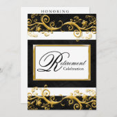 Elegant Retirement Party Invitation 招待状 (正面/裏面)