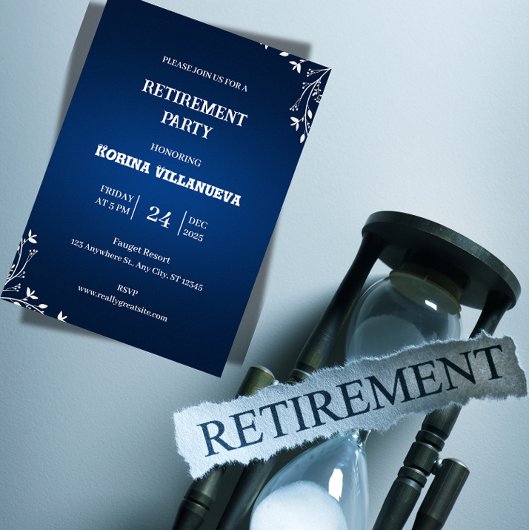 Elegant Retirement Party Invitation  招待状