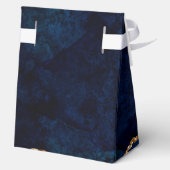 Elegant Retirement Party Navy Blue Gold Custom フェイバーボックス (裏面)