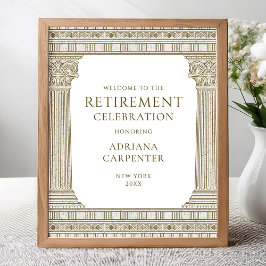 Elegant retirement party welcome sign with temple ポスター