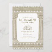 Elegant retirement Party with columns 招待状 (正面)