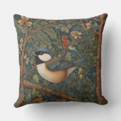 Elegant Retro Art Nouveau woodland bird アウトドアクッション (裏面)