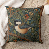 Elegant Retro Art Nouveau woodland bird クッション (ブランケット)