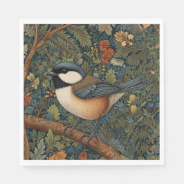 Elegant Retro Art Nouveau woodland bird スタンダードランチョンナプキン