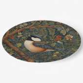 Elegant Retro Art Nouveau woodland bird ペーパープレート (アングル)