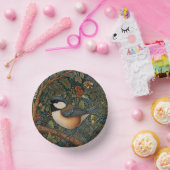 Elegant Retro Art Nouveau woodland bird ペーパーボウル (パーティー)