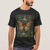 Elegant retro boho butterfly botanical greenery tシャツ (正面)