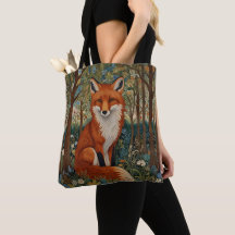 Elegant retro boho red fox woodland animal