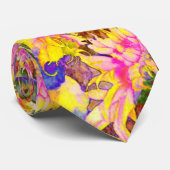 Elegant retro boho watercolor sunflower fields ネクタイ (ロール)