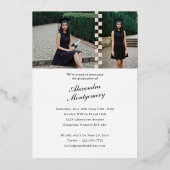 Elegant Retro Checkered Arch Grad Photo Graduation 箔招待状 (裏面)