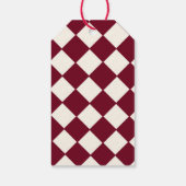 Elegant Retro Checkered Burgundy Wedding ギフトタグ (裏面)