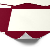 Elegant Retro Checkered Burgundy Wedding Welcome ポスター (角)