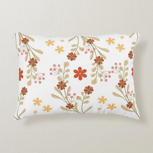 Elegant Retro Floral Throw Pillow アクセントクッション (正面)