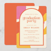 Elegant Retro Grad Graduate Photo Graduation 招待状 (正面/裏面)