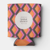 Elegant Retro-Inspired Pink and Brown Wedding Cele 缶クーラー (正面)