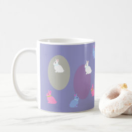 Elegant Retro Lilac Rabbit Bunny Easter Mug コーヒーマグカップ