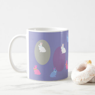 Elegant Retro Lilac Rabbit Bunny Easter Mug コーヒーマグカップ