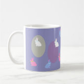 Elegant Retro Lilac Rabbit Bunny Easter Mug コーヒーマグカップ (左)