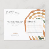 Elegant Retro Script Family Photo Wish Christmas ポストカード (裏面)