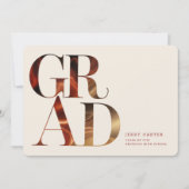 Elegant Retro Script Grad Photo Graduation 招待状 (正面)