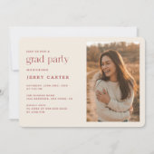 Elegant Retro Script Grad Photo Graduation 招待状 (裏面)