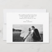Elegant Retro Typography Photo Wedding Thank You (裏面)