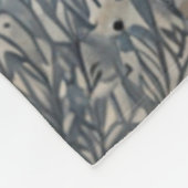 Elegant retro white winter fox フリースブランケット (角)