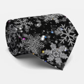 Elegant retro winter woodland bird snowflakes ネクタイ (ロール)