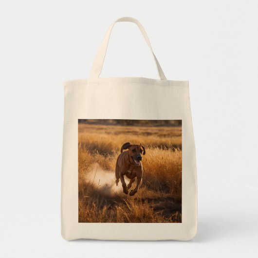 Elegant Rhodesian Ridgeback Grocery Tote トートバッグ (正面)