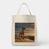 Elegant Rhodesian Ridgeback Grocery Tote トートバッグ (裏面)