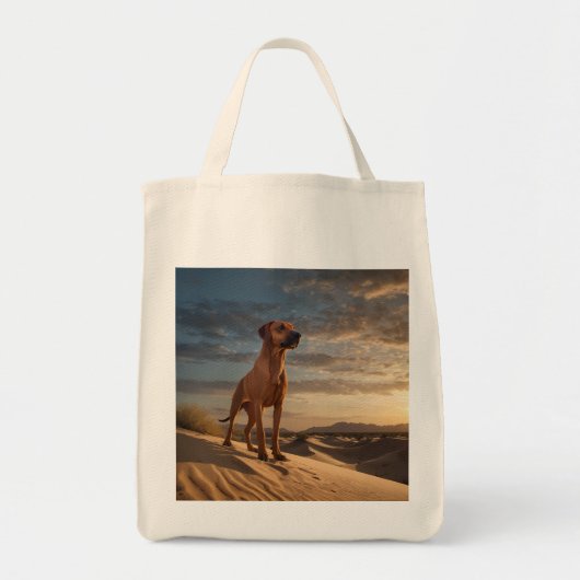 Elegant Rhodesian Ridgeback Grocery Tote トートバッグ (正面)