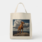 Elegant Rhodesian Ridgeback Grocery Tote トートバッグ (裏面)