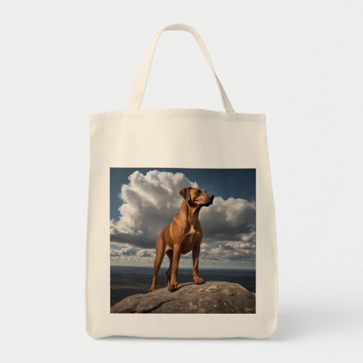 Elegant Rhodesian Ridgeback Grocery Tote トートバッグ (正面)