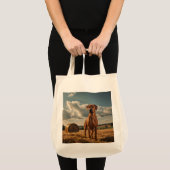 Elegant Rhodesian Ridgeback Grocery Tote トートバッグ (正面(商品))