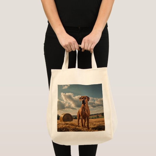 Elegant Rhodesian Ridgeback Grocery Tote トートバッグ (正面(商品))