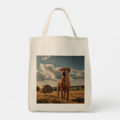 Elegant Rhodesian Ridgeback Grocery Tote トートバッグ (裏面)