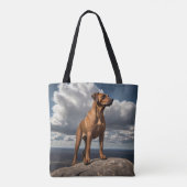 Elegant Rhodesian Ridgeback Shoulder Tote トートバッグ (裏面)