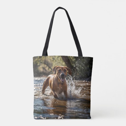 Elegant Rhodesian Ridgeback Shoulder Tote トートバッグ (裏面)