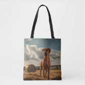 Elegant Rhodesian Ridgeback Shoulder Tote トートバッグ (正面)