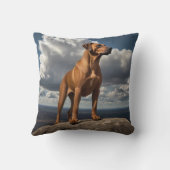 Elegant Rhodesian Ridgeback Throw Pillow クッション (裏面)