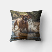 Elegant Rhodesian Ridgeback Throw Pillow クッション (裏面)