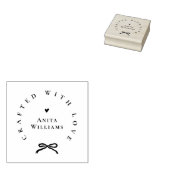 Elegant Ribbon Crafted With Love Business Name ラバースタンプ (押印)