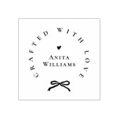 Elegant Ribbon Crafted With Love Business Name ラバースタンプ (インプリント)