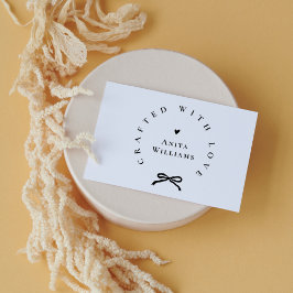 Elegant Ribbon Crafted With Love Business Name ラバースタンプ