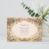 Elegant Ribbon Mask Mardi Gras Masquerade サンキューカード (スタンド正面)