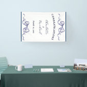 Elegant Ribbon Romantic Wedding Congratulations  横断幕 (トレードショー)