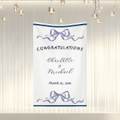 Elegant Ribbon Romantic Wedding Congratulations  横断幕