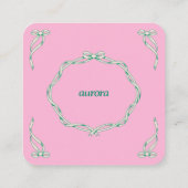 Elegant Ribbon Swirl Decorative Frame スクエア名刺 (裏面)