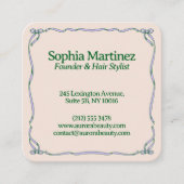 Elegant Ribbon Swirl Decorative Frame スクエア名刺 (正面)